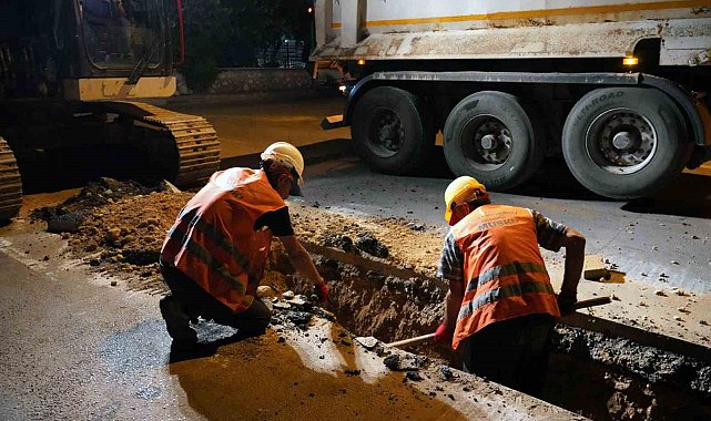 MUSKİ ekiplerinden gece mesaisi