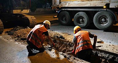 MUSKİ ekiplerinden gece mesaisi