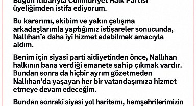 Nallıhan Belediye Başkanı Güngör, CHP'den istifa etti
