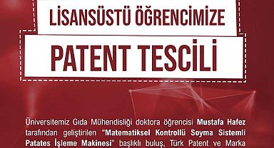 Niğde Ömer Halisdemir Üniversitesi öğrencisinin buluşuna patent tescili