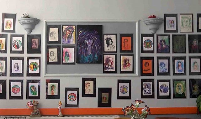 Öldürülen kadınların portreleri Yalova'da sergileniyor