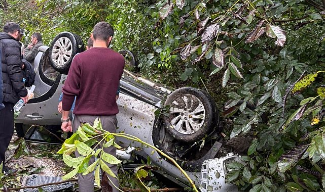 Ordu'da kontrolden çıkan otomobil devrildi: 1 yaralı