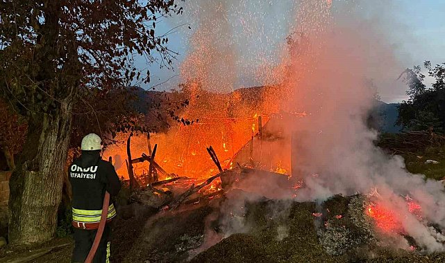 Ordu'da metruk evde yangın