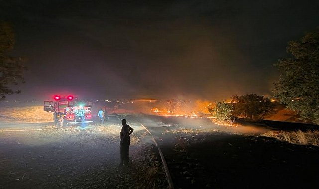 Orman yangını köy imamını minareye çıkardı