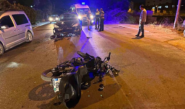 Otomobil ile motosiklet çarpıştı, 1 yaralı