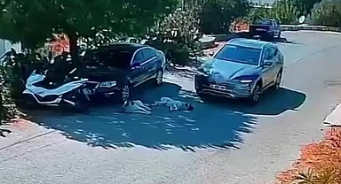 Otomobiliyle köpeklerin üzerinden geçti