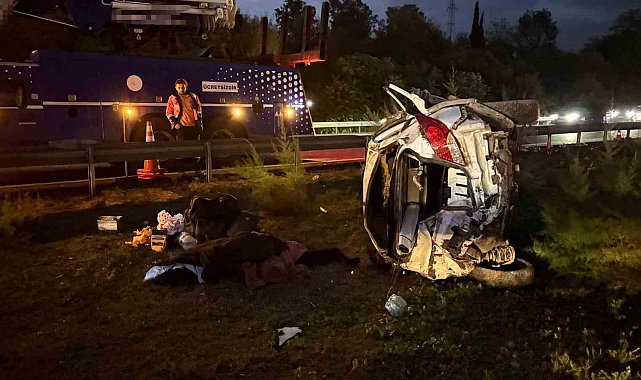 Otoyolda devrilen otomobildeki ölü ve yaralıların kimlikleri belli oldu