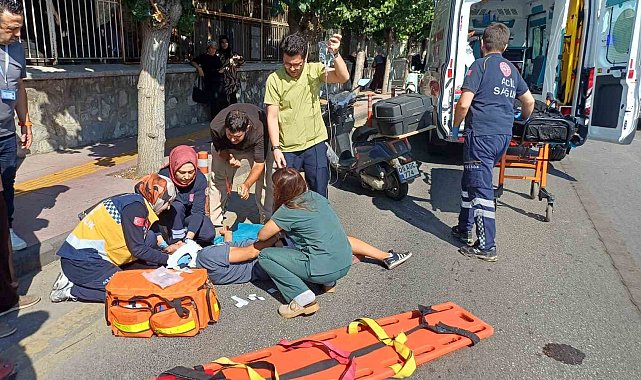 Panik fren kaza getirdi: 1 yaralı