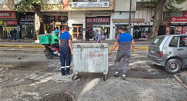 Patlamaların yaşandığı çöp konteynerinde bu defa da yangın çıktı