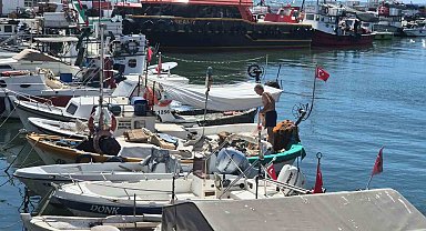 Poyraz balıkçıları karaya çekti