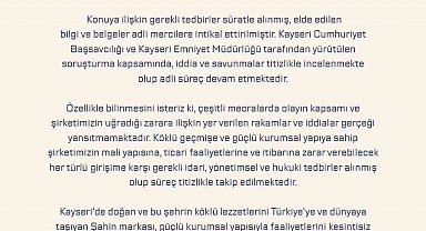 Şahin Sucukları'ndan usulsüzlük iddialarına açıklama: "Süreç titizlikle takip ediliyor"