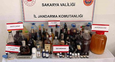 Sakarya'da jandarmadan sahte alkol operasyonu: 5 gözaltı