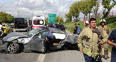 Samandıra bağlantı yolunda BMW takla attı: 1 ağır yaralı