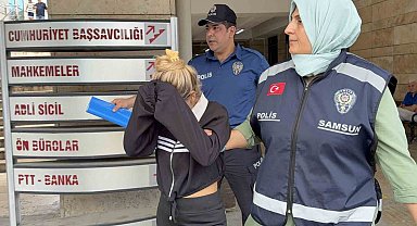 Samsun'da mağazalardan giysi çalan kadın tutuklandı