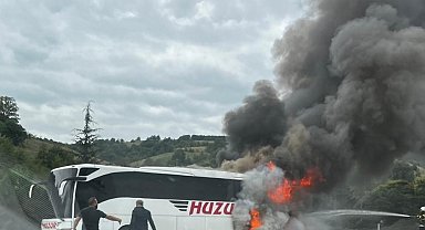 Samsun'da otobüs yangını: Yolcular ölümden döndü