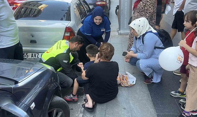 Samsun'da otomobilin çarptığı 5 yaşındaki çocuk hafif şekilde yaralandı