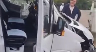 Sarıyer'de okul servisi duvara çarptı: 1 yaralı