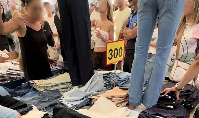 Semt pazarında kot pantolon iadesi gerginliği