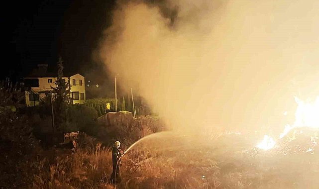 Seydikemer'de bitki atıkları yangını