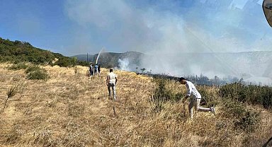 Simav'da dağlık alanda yangın paniği