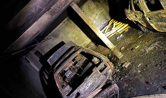 Site otoparkındaki yangının öncesine ait görüntüler ortaya çıktı