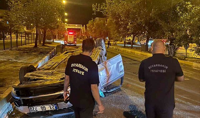 Takla atan otomobilin sürücüsü ağır yaralandı
