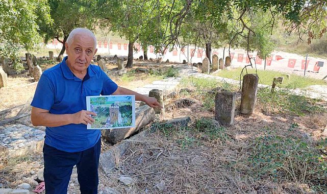 Tarihi mezarlıktaki ok işaretli mezar taşı çalındı