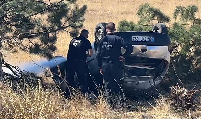 Tavşanlı'da trafik kazasında takla atan otomobilden yara almadan kurtuldu