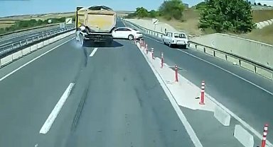 Tekirdağ'da tır şoförünün dikkati faciayı önledi: O anlar kamerada