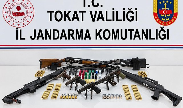 Tokat'ta ruhsatsız silah ve mühimmat ele geçirildi