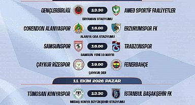 Trendyol Süper Lig'de 7-16. hafta programları açıklandı