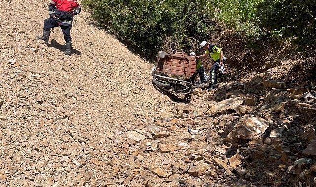 Uçurumdan yuvarlanan yaşlı motosiklet sürücüsü öldü