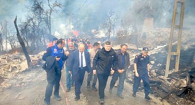 Vali Meftun Dallı'dan 11 evin küle döndüğü yangınla ilgili açıklama: "Kontrol altında, soğutma çalışmaları devam ediyor"