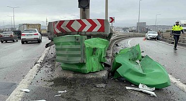 Viyadükteki kaza maddi hasarla atlatıldı