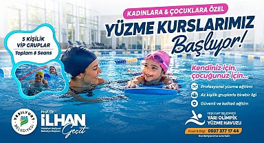 Yeşilyurt Belediyesi Yarı Olimpik Yüzme Havuzunda yüzme kursları başlıyor