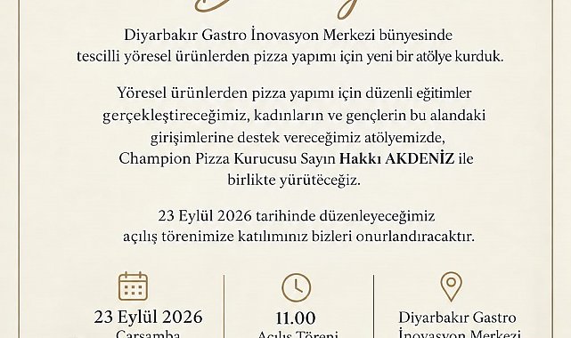Yöresel Ürünlerle Pizza Yapım Atölyesi hizmete açılıyor
