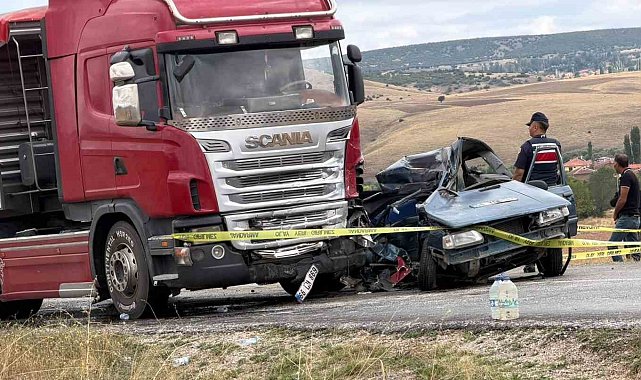 Yozgat'ta tır ve otomobil çarpıştı, 1 kişi hayatını kaybetti