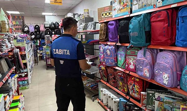 Zabıta ekipleri okul öncesinde kırtasiyelerde denetim yaptı