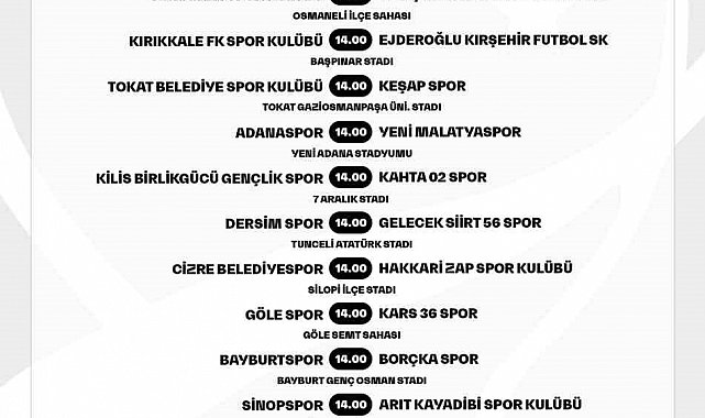 Ziraat Türkiye Kupası'nda 1. eleme turu maçlarının programı belli oldu