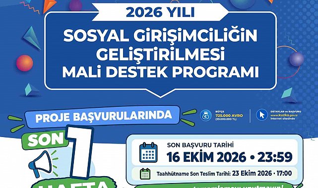39 milyonluk liralık Sosyal Girişimcilik Mali Destek Programı desteği için son hafta