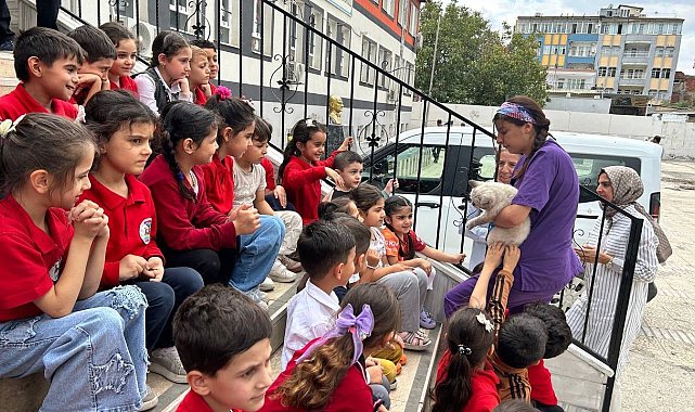 Adıyaman Belediyesi'nden çocuklara hayvan sevgisi buluşması