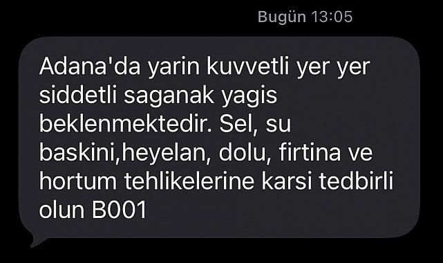 AFAD'dan Adana için uyarı