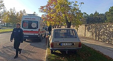 Ağaca çarpan otomobilin sürücüsü yaralandı