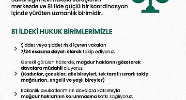Aile ve Sosyal Hizmetler Bakanlığından şiddet mağdurları için hukuki koruma vurgusu