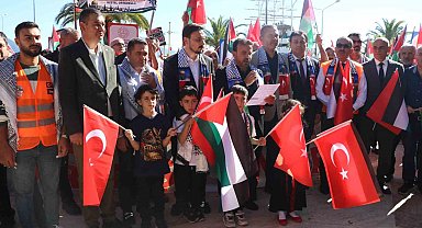 Alanya'da binlerce kişi 'Gazze' için yürüdü