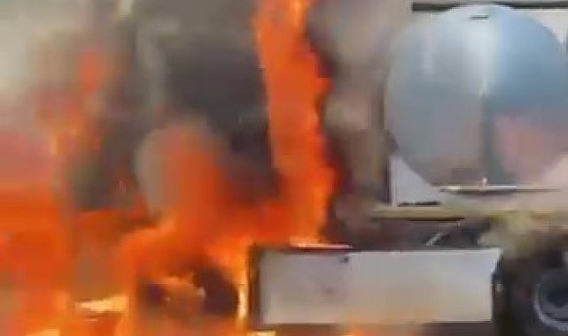 Alevlere teslim olan tır metal yığınına döndü
