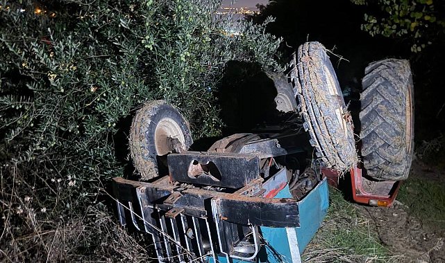 Altınözü'nde ters dönen traktörün altında kalan sürücü yaralandı