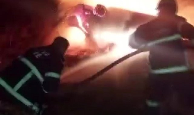 Amasya'da takla atan otomobil alev alev yandı, sürücü son anda kurtuldu