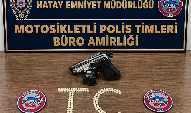 Antakya'da 119 uyuşturucu hap ve kurusıkı tabanca ele geçirildi