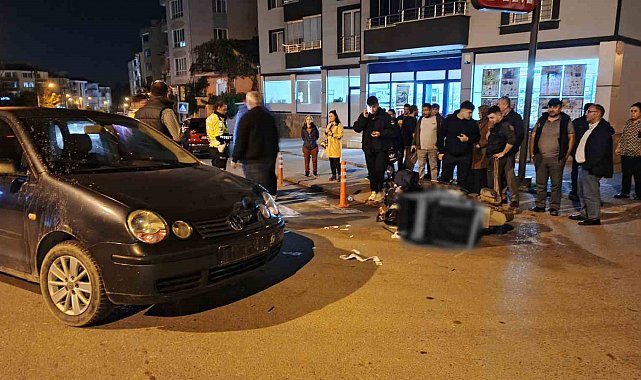 Bafra'da otomobilin çarptığı kurye yaralandı